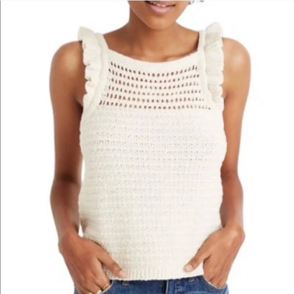 Madewell Ruffle Crochet Sweater Tank